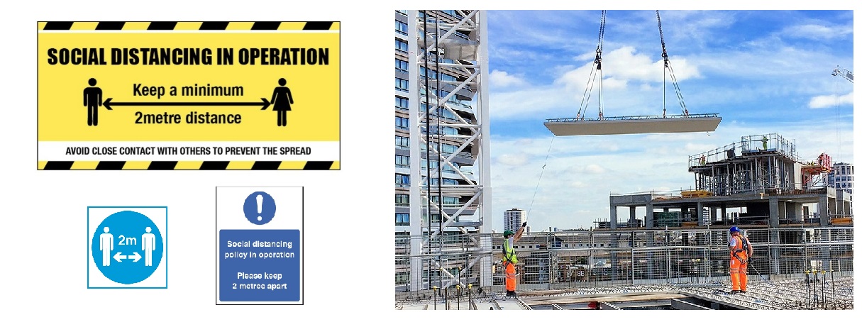 Social Distancing Signs For Building Sites